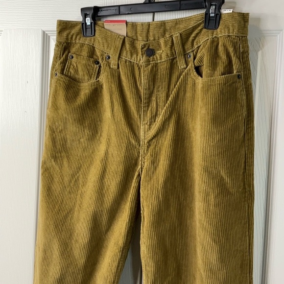 Levi’s Low Pro Mid- Rise Olive Corduroy Jeans Green Size 29x30 - Picture 3 of 10